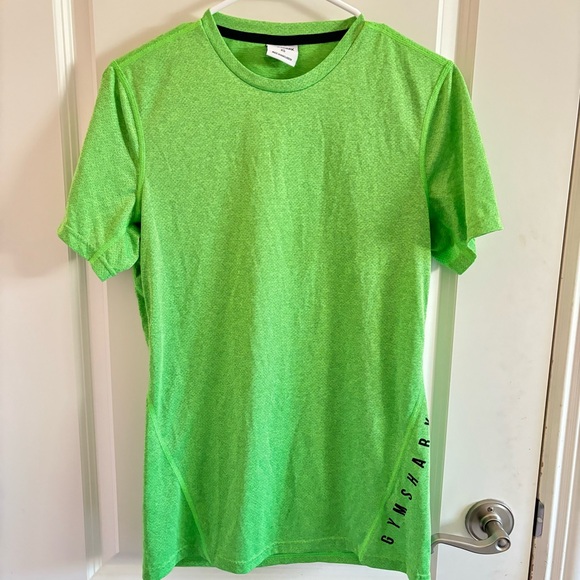 Gymshark Sport T Shirt Slim Fit Flip Lime Green Black Marl Size XS - Picture 2 of 5